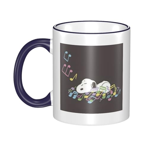 スヌーピー マグカップ 保温・保冷 電子レンジ対応 コーヒーカップ 陶器 セラミック 耐高温 軽量 個性人気 誕生日プレゼント大容量 Navy Blue