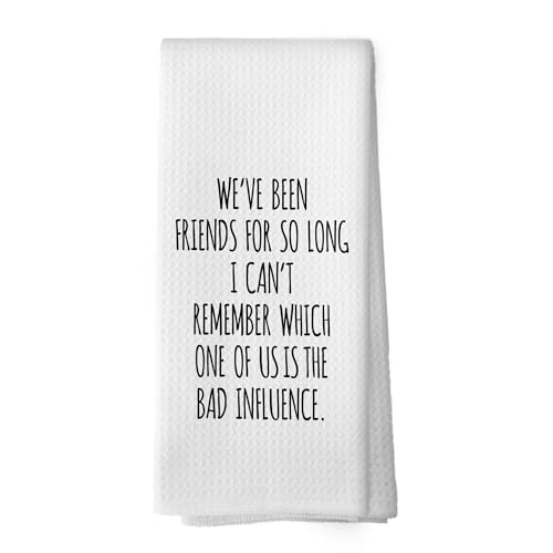 Mcehtle Funny Sarcastic Friend Gifts Kitchen Towels, Humorous Friendship Gifts Hand Towels for Bathroom, Long Distance Friendship Gifts Decorative Tea Towels Dish Towels,BFF Gifts, 16x24 Inch