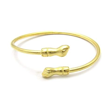 Egyptian Pyramid, Queen Nefertiti, Fist Piece 100% Solid Brass Cuff Bangle Bracelet (Fist/Medium) Cover