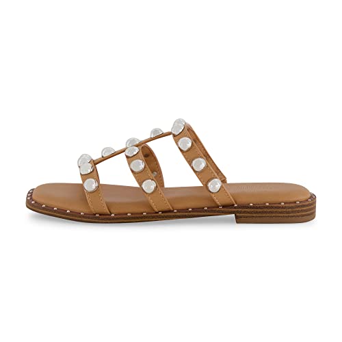 CUSHIONAIRE Women's Ventura stud slide sandal +Memory Foam2