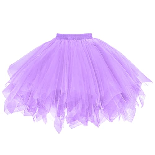 AUYAO Damen Tutu Klassisch Rock, Ballett Tüllrock Petticoat Unterrock Tütü Rock, 50er Vintage Ballet Elastisch Tanzrock Tanzkleid Ballkleid Kurz...