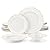 MALACASA Bone China Dinnerware Set, 16 Piece White Plates and Bowls Sets with Golden Rim, Round Dinner Plate Set for Dessert and Pasta, Cereal Bowls, Scratch Resistant Dish Set for 4, Series LOTUS