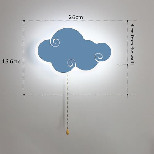 Iluminación para dormitorio infantil con apliques de pared modernos forma de nube 6