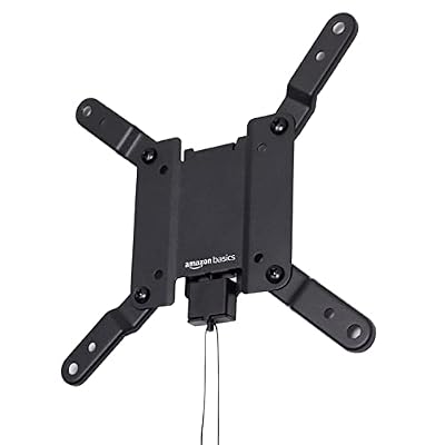 Amazon Basics Fixed Flat TV Wall Mount, Low Profile, for 12" to 40" TVs, VESA 200x200, 40 lbs Capacity, with Installation Template, Black