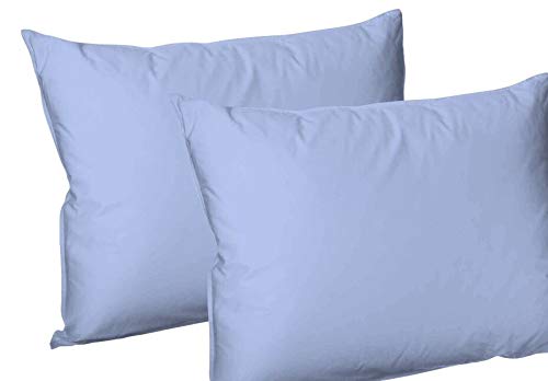 Set of 4 poly Cotton pillowcases-Housewife Plain Dyed Polycotton pillowcases-Easy Iron Poly Cotton Standard Pillow Covers-Standard Size 50 x 75 Cm Envelope Closure Soft Pillowcases (Sky Blue)