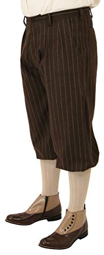パンツ ovyCottonGabardineBarrackDressTrousers Historical Emporium Men's Wool Blend Bosworth Pinstripe Knickers