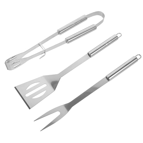 Set de 3 herramientas para parrilla en acero inoxidable miniatura 1