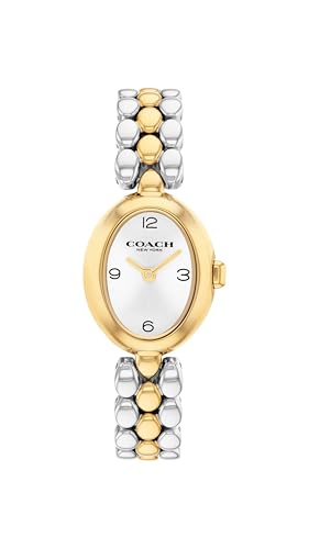 Image of Coach Sammy Women's 2H Quartz Watch Gift Set with Matching Adjustable Jewelry Bracelet - Oval Case - Minimalist Style - Gift for Her - 22.5mm
