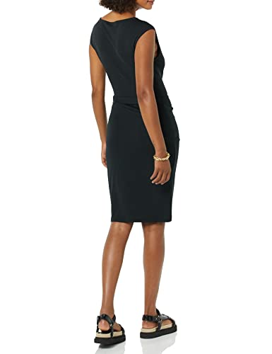 Amazon Essentials Women's Cap Sleeve Boat-Neck Faux Wrap Dress2