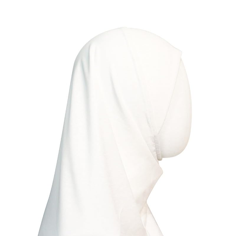 Girls Chiffon Instant Hijab - Opaque Thick Fabric (White)4