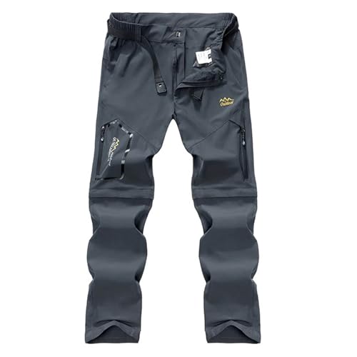 Hiking Pants Men Convertible Zip Off Lightweight Cargo Work Pants Waterproof 5 Pcokets Quick Dry Travel Fishing Pants