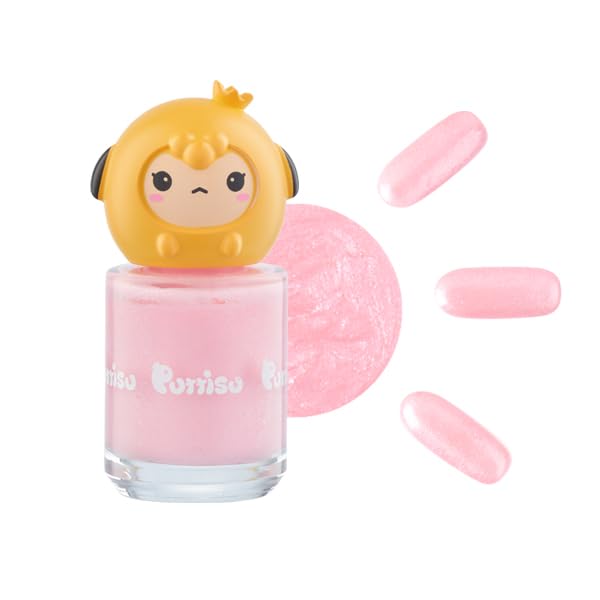 PuttisuBling Pang Nail Polish High-Gloss Pearl Sticker Type Water-Based Peelable Non-Toxic Twinkle (Bling - Milky Pink, 0.27 Fl Oz (Pack of 1))