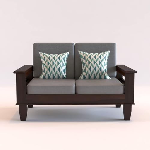 Image of Sheesham Wood 6 Seater Sofa Sets for Living Room Wooden 6 Person Sofa Set Without Coffee Table | Sofas Six Seater for Office (3+2+1,Walnut Finish)