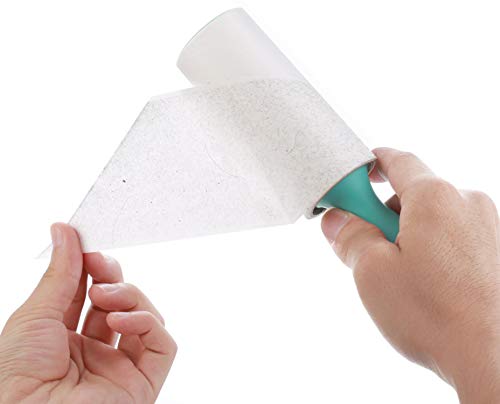 Image of House of Quirk Lint Rollers Brush Reusable Sticky Picker Cleaner Roller Easy-Tear Sheets Pet Hair Lint Roller 10cm Sheet Set of 3 Rolls 180 Sheets, 60 Sheets Each roll Lint Roller Remover - Blue