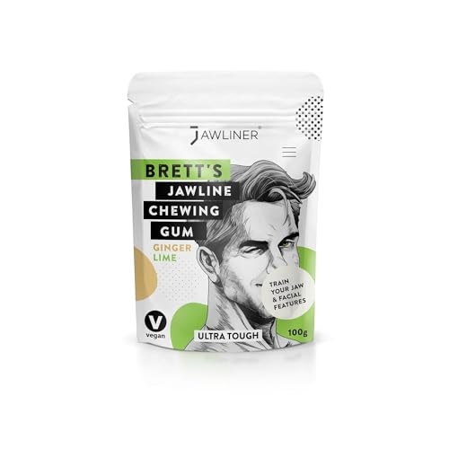 JAWLINER Fitness Chewing Gum (2 months pack) Jawline Sugar Free Mint Gum - Jawline Exerciser For Mewing And Shapen The Jaw - 15x Harder Than Regular Gum (1 Count (Pack of 3), Mint) (1 Count (Pack of 1), Ginger Lime)