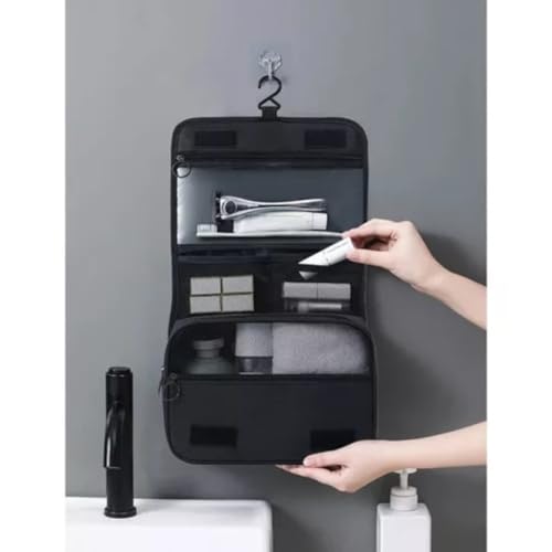 Necessaire Organizadora Bolsa De Viagem Para Objetos de Higiene Pessoal Com Divisória Cabide GANCHO