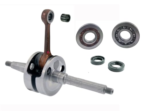 Il kit comprende: - Albero motore completo di biella OEM Quality - Gabbia a rulli - Cuscinetti di banco NTN - Paraoli
