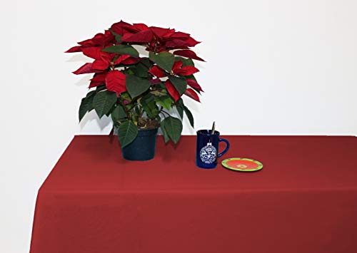 Perfect Textil Mantel Mesa Rectangular Color Liso de Poliéster Lavable Ideal para Las Mesas de Buffet Plegables, Mesas de Picnic al Aire Libre y Mesas de Comedor y Cocina (Rojo, 150x150cm)