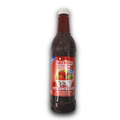 Sno-Cone Syrup - Strawberry Flavored Syrup - 25.4 Fl Oz (750ml) by Conscious Seasonings - For Snow Cones, Shaved Ice, and Other Desserts