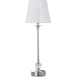 Lampara Arabe Sobremesa LOLAhome Lámpara de sobremesa árabe plateada de metal para salón Vitta