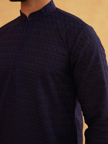 Image of Sojanya (Since 1958 Motifs Embroidered Thread Work Pure Cotton Straight Kurta With Churidar