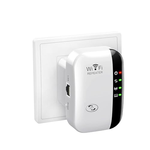 WLAN Verstärker, WLAN Repeater mit 300 Mbps, 2,4GHz WiFi Repeater mit LAN Anschluss, WiFi Extender Booster mit Router/Access Point Modus, Internet Verstärker bis zu 5000 sq.ft und Allen W LAN Geräten