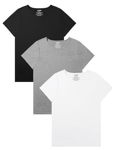 Image of Idtswch Mens Tall Undershirt Crew Neck Soft T-Shirts Lightweight & Breathable(1 Pack & 3 Pack)