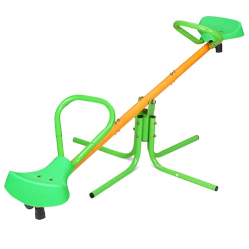 SPOFLYINN Kids Spinning Seesaw Sit Spin Teeter Totter 360 Degree Rotation Swivel Teeter Totter Outdoor Playground Equipment for Backyard Garden Green
