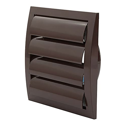 Brown Duct Gravity Flaps - 190mm x 190mm / 125mm - Vent Cover with Movable Louvres.