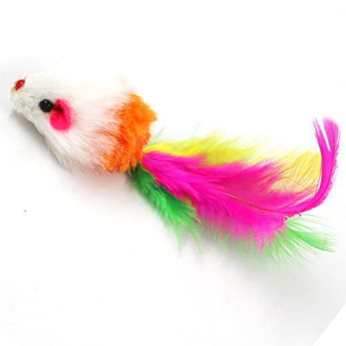 Zzjbgs 10 Furry Pet Cats, Toy Mice, Cat Toy Mice, Cat Pet Toys, Feather Tails, Interactive Cat Toys For Indoor Cats And Kittens (10 Feather Mice) #TOP5