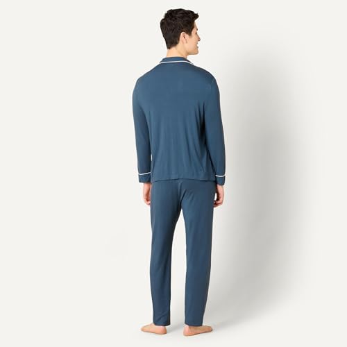 Image of Amazon Essentials x Sofia Grainge Men's Long Sleeve Relaxed Fit Breathable Modal Jersey Pajama Set, Loungewear