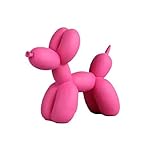 Resin Balloon Dog Sculpture,Creative Cute Animal Crafts Figurine Balloon Dog Shaped Statue Art Sculpture Modern Desktop Ornament Decoration for Home Bedroom Living Room Decor (Pink,8"x8"x3")
