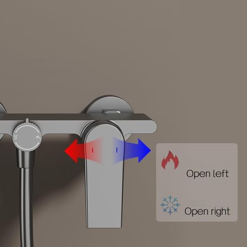 Colonne de douche beige avec robinet cascade de bain mural et rail rigide LWX - 2