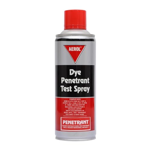 Image of Aerol Dye Penetrant Test Spray (Visible Red, Solvent Removable) for Liquid Penetrant Inspection, (193g / 280 ml)