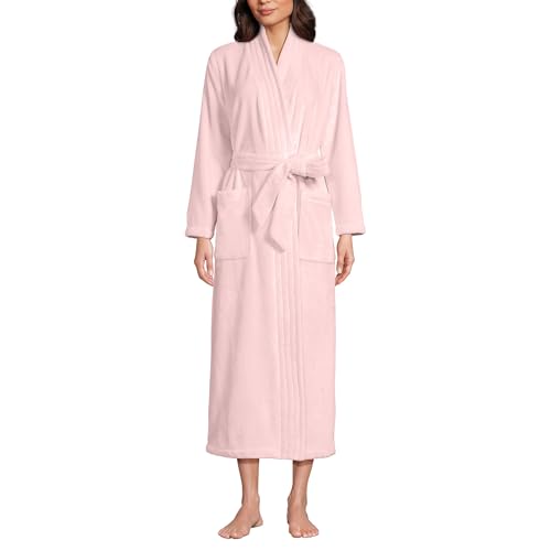 Lands' End Women's Cozy Plush Long Wrap Robe