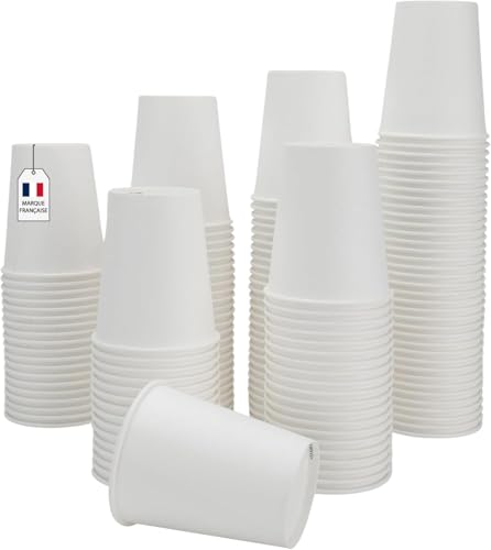 SARA – 7 OZ – 200 vasos de cartón, desechables, resistentes al calor, cartón de calidad, ideal para café, té, bebidas calientes y frías en eventos como cumpleaños, recepciones
