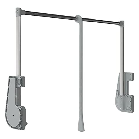Pull Down Wardrobe Rail - Adjustable 750mm to 1150mm - Up to 15kg Capacity - Soft Close - Closet and Wardrobe Storage Solutions Cover