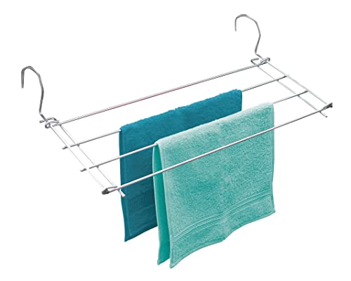 WENKO Sèche-linge pour radiateur chromé, Métal chromé, 57 x 7.5 x 23 cm, Argent brillant