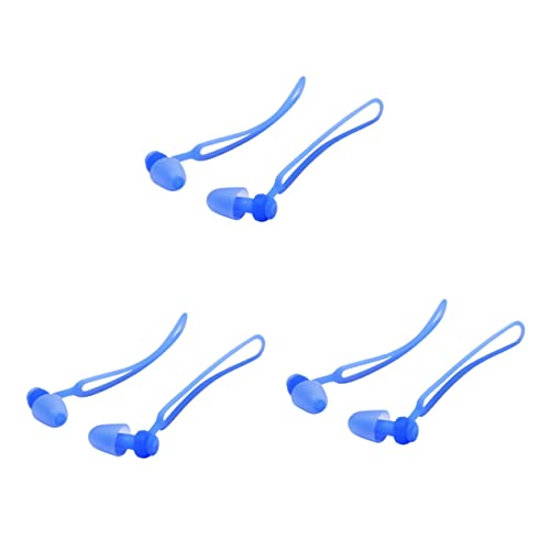 KOMBIUDA 3 Pairs Men Women Kids Underwater Swimming Ear Plugs with Cord Silicone Mushroom Earplugs for Adults Water Sports