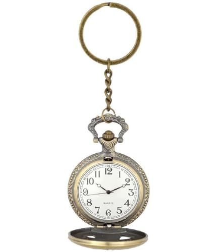 Image of Pocket Watch Metal Keychain Retro Vintage for Gifting With Key Ring Anti-Rust