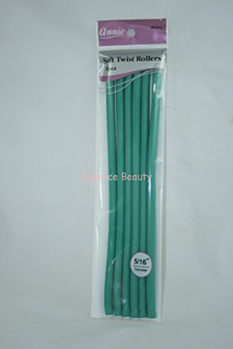 Annie 01211 Soft Twist Rollers, Green, 6 Count