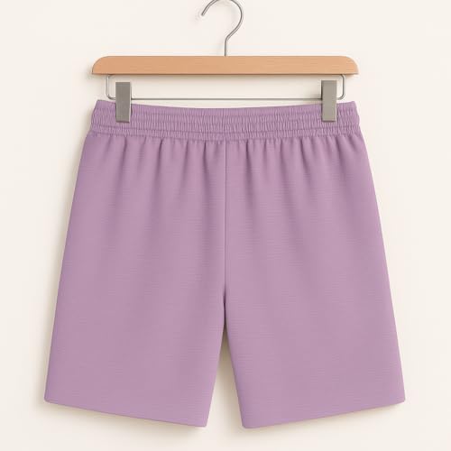 Image of Vogaan Men's Casual Slim Fit Shorts | Stylish Knee-Length Shorts with Elastic Waist | Summer Wear Short with Side Pockets for Gym Travel & Outdoor