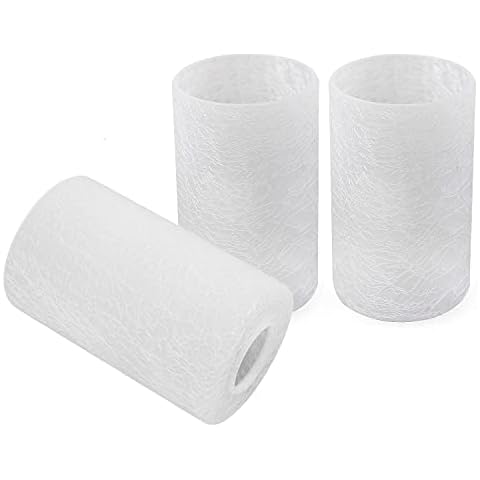 Voguad Frosted Glass Lampshade Replacement Crackle Texture, 1 5/8 Inch Fitter Light Fixture Cover Replacement Glass Cylinder for Pendant Light Chandelier,Bathroom Vanity Light (3 Pack) Cover