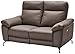 Produktbild Ibbe Design Grau Leder 2er Sitzer Relaxsofa Couch mit Elektrisch Verstellbar Relaxfunktion Heimkino Sofa Doha mit Fussteil, Federkern, 162x96x101 cm