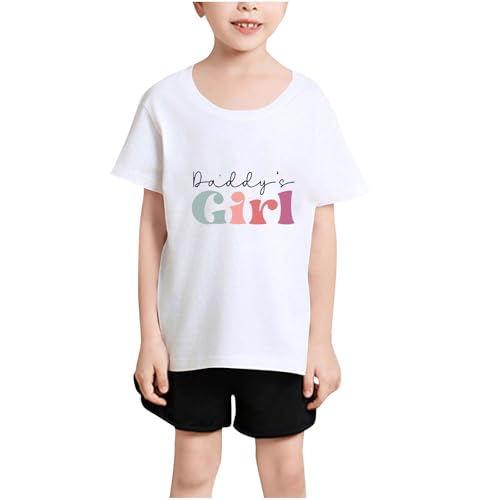 Daddy's Girl T-Shirt, Girls Short Sleeve T-Shirts Letter Graphic Tees Shirts Summer Cute Cotton Tops3