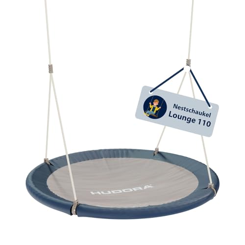HUDORA Nestschaukel Lounge - Höhenverstellbare Hängeschaukel mit 90/110cm Durchmesser für bis zu 150kg - Schaukel mit geschlossener Sitzfläche - Familienschaukel für drinnen & draußen