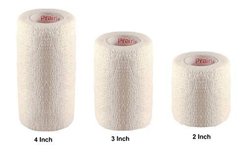 Image of Vet Wrap Tape (White) (2 Pack) (4 Inch x 15 feet) Self Adhesive Adherent Adhering Cohesive Flex Self Stick Bandage Grip Roll Dog Cat Pet Horse