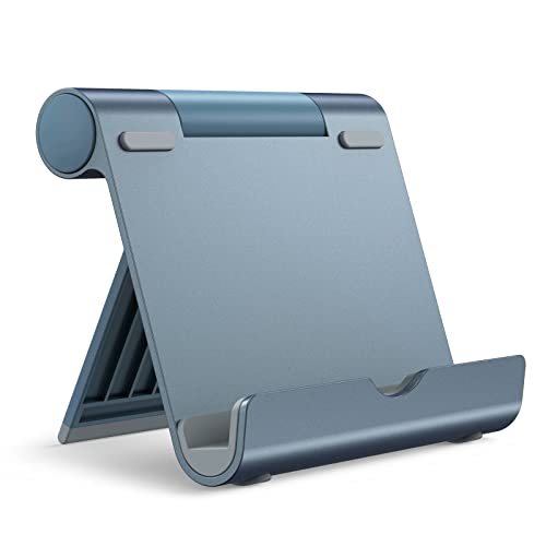 JETech Tablet Ständer, Verstellbare Tragbar Tablet Halter, Faltbarer Tisch Halterung, Dock für iPad/iPad Pro/Air/Mini, Galaxy Tab A8/A7 Lite/A7/S8/S7, Tab/Phones(4-11'), Grau