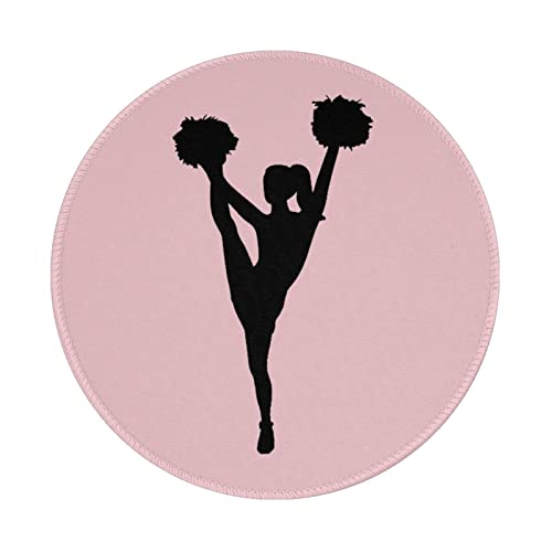 Tapis de souris rond antidérapant imprimé pom-pom girl pour un contrôle fluide en gaming