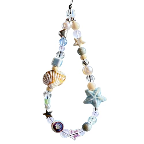 Image of Cute Beaded Camera Wrist Strap for Phone, Digital Camera Charm Lanyard, Pearl Beaded Chain for Bag Keychain Gift